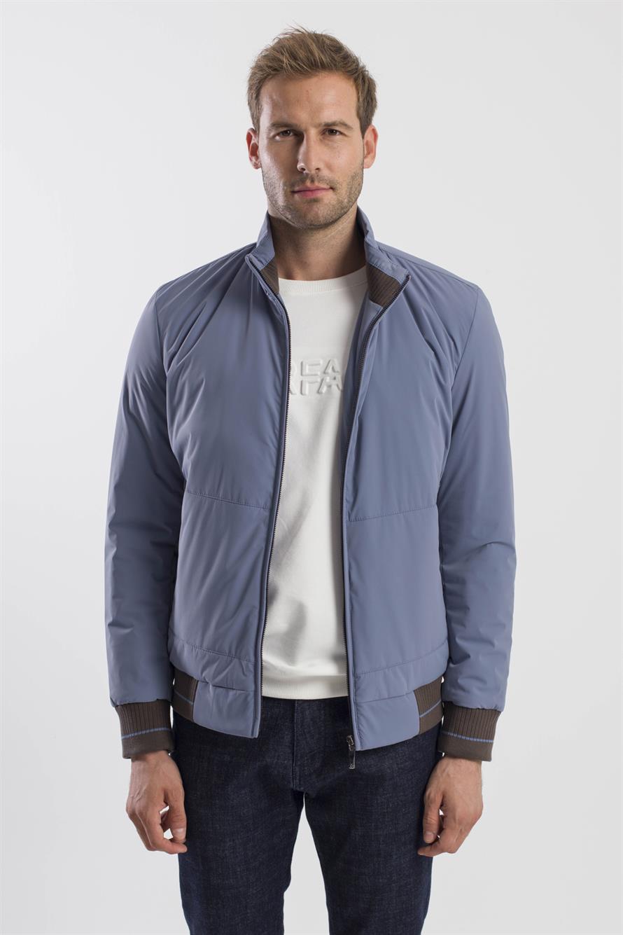 Blue Jacket Comfort Fit with a Straight Collar