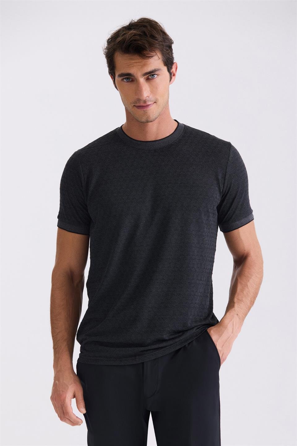 Slim Fit Round Collar T Shirt