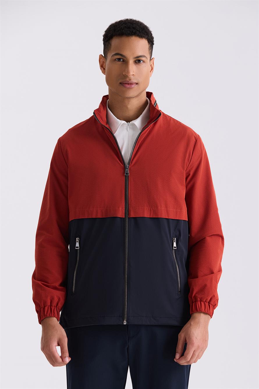 Red Comfort Fit Judge Collar Is A Seasonal Jacket.