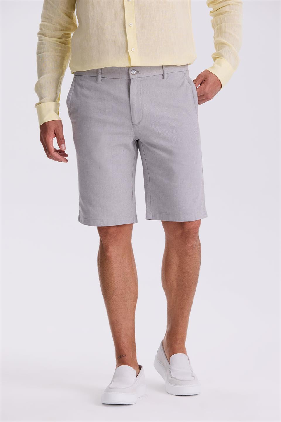 Grey Comfort Fit Linen Cotton Shorts with a Comfy Cut
