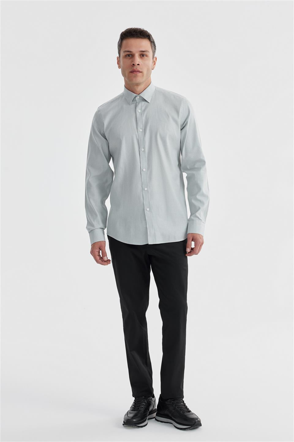 Gray Comfort Fit 100% Cotton Shirt