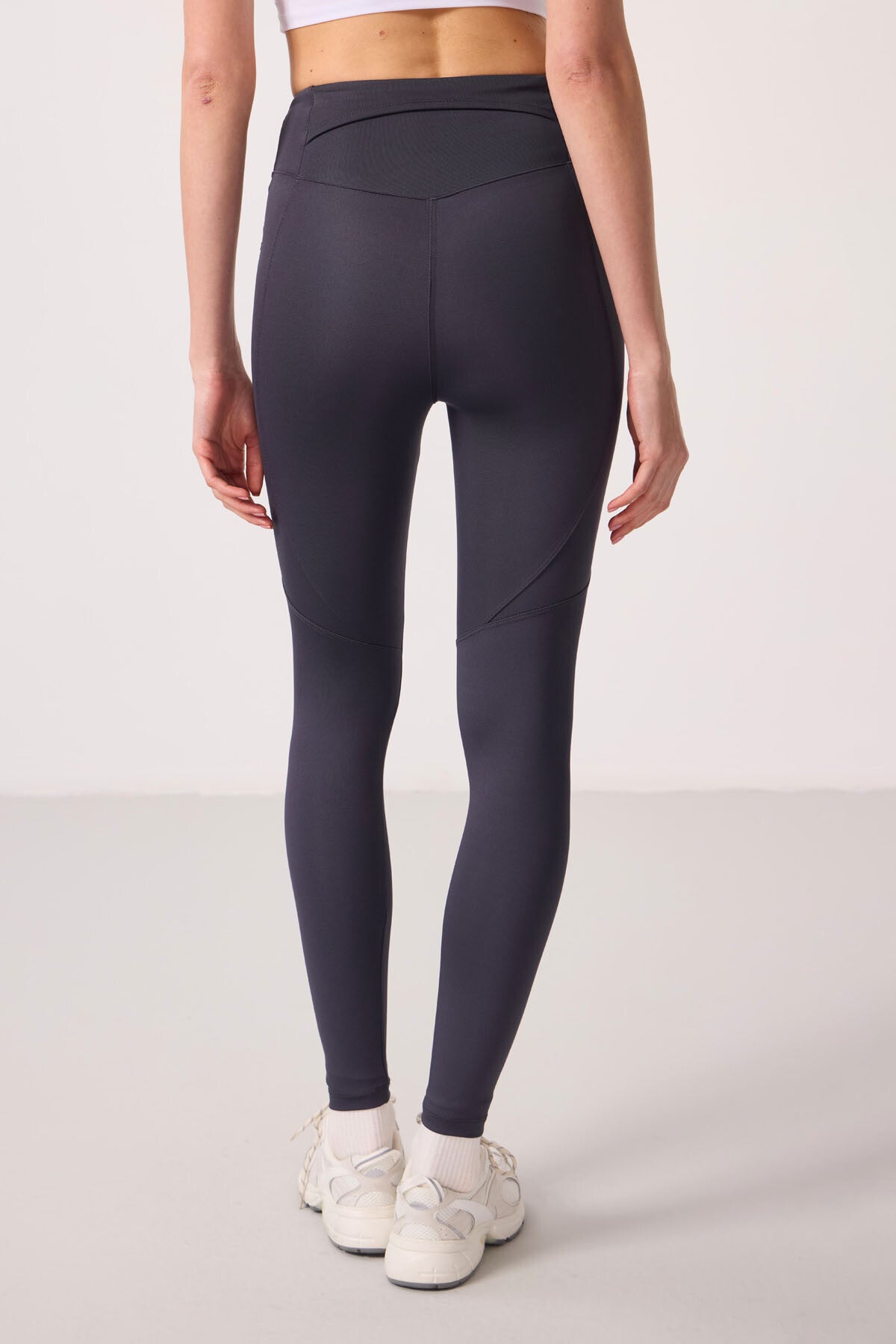 Anthracite Polyester Standard Fit Flexible Performance Women's Tights - 94666