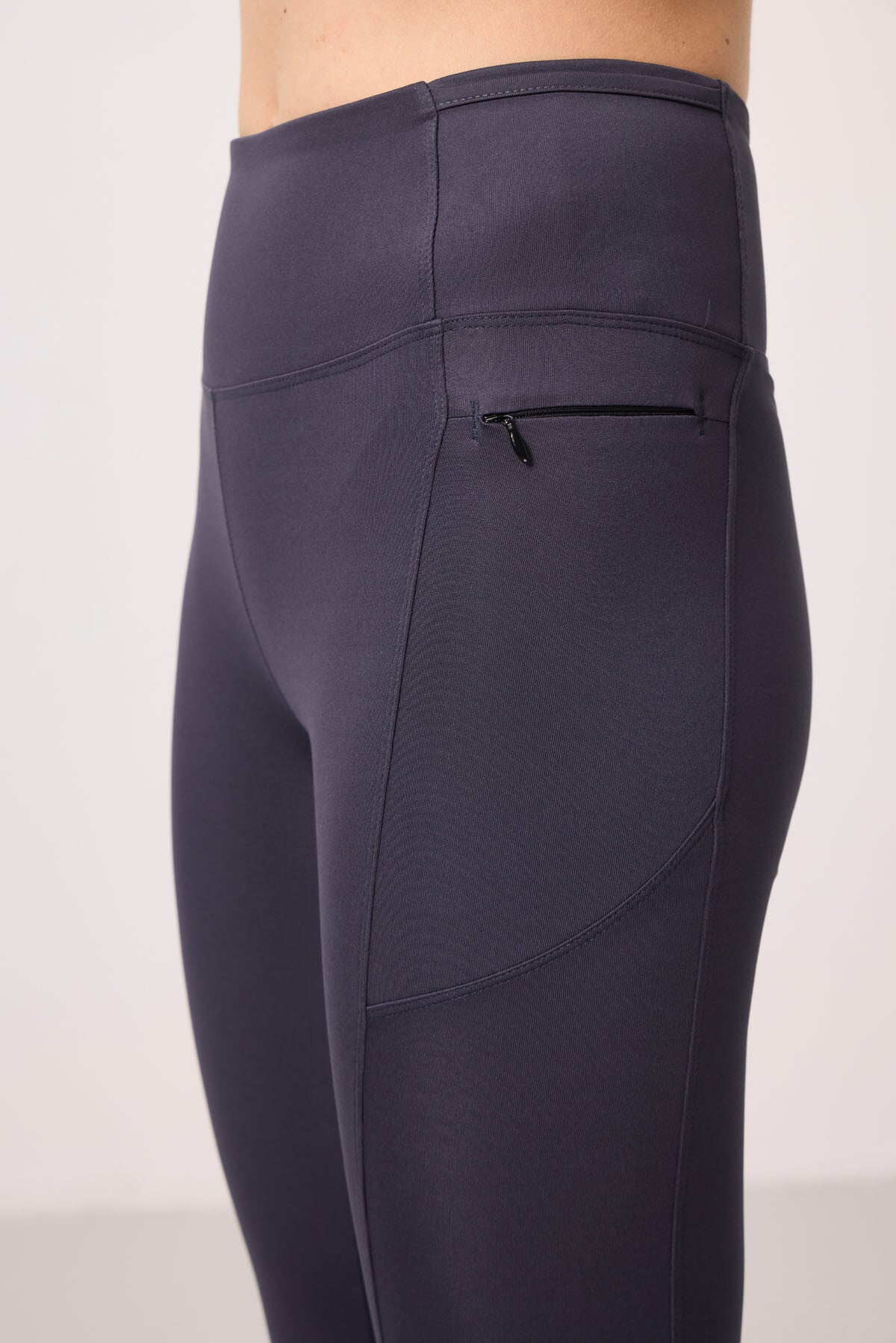 Anthracite Polyester Flexible Standard Fit Performance Women's Tights - 94667