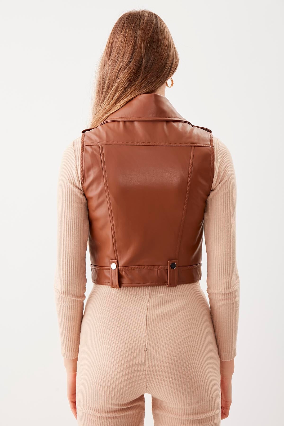 ZIPPERED LEATHER VEST
