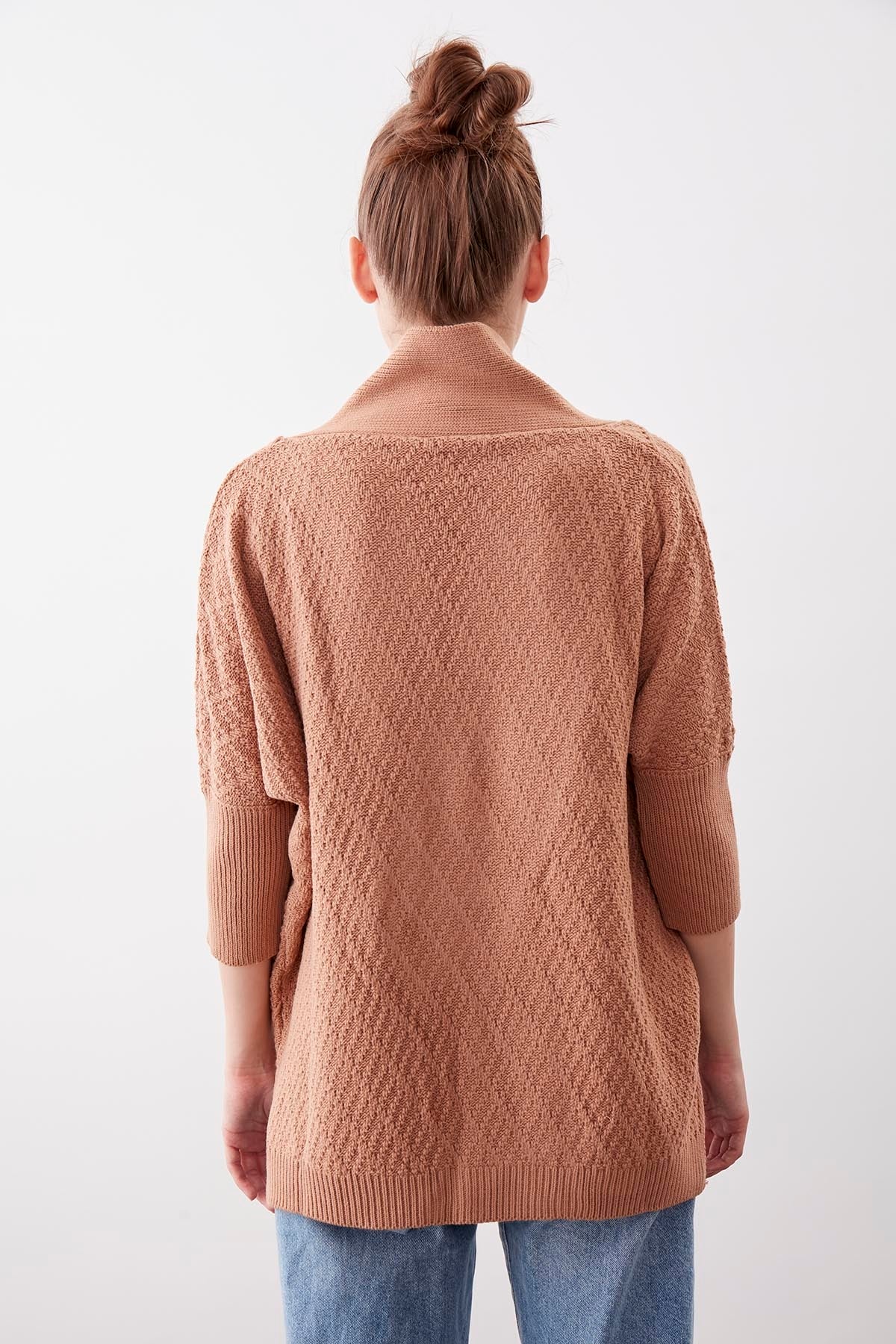 LOOSE KNITTED CARDIGAN WITH ASYMMETRIC ZIPPER