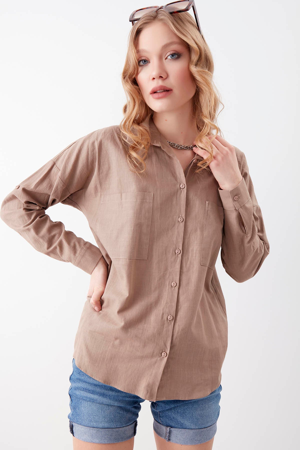 BASIC COMFY FRONT POCKET SHIRT