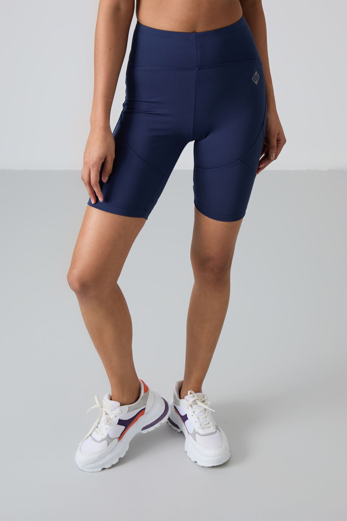 Indigo Polyester Flexible Standard Fit Performance Women's Biker Tights - 91013