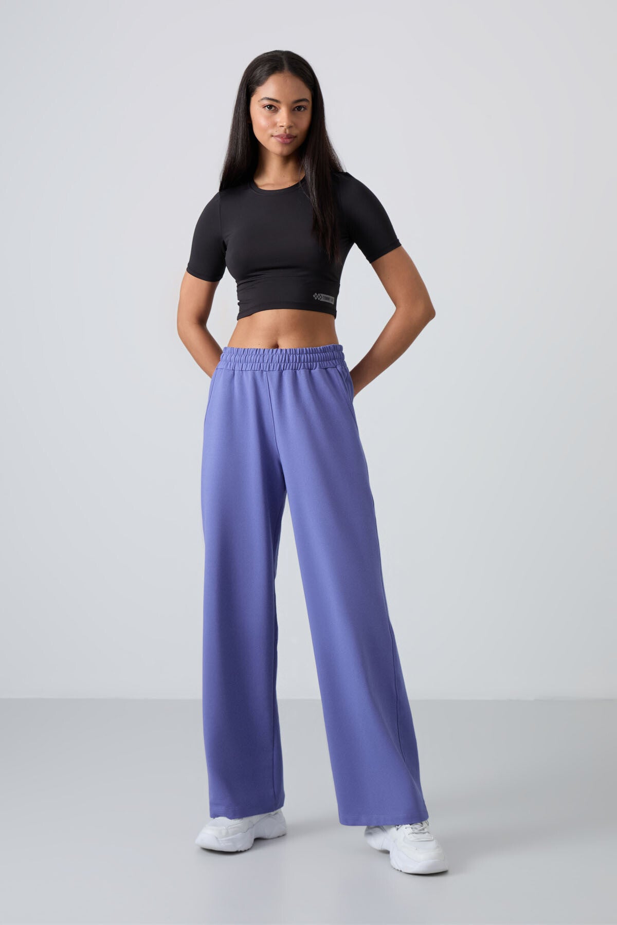 Plato High Waist Comfort Fit Wide Leg Women's Tracksuit Bottom - 94567