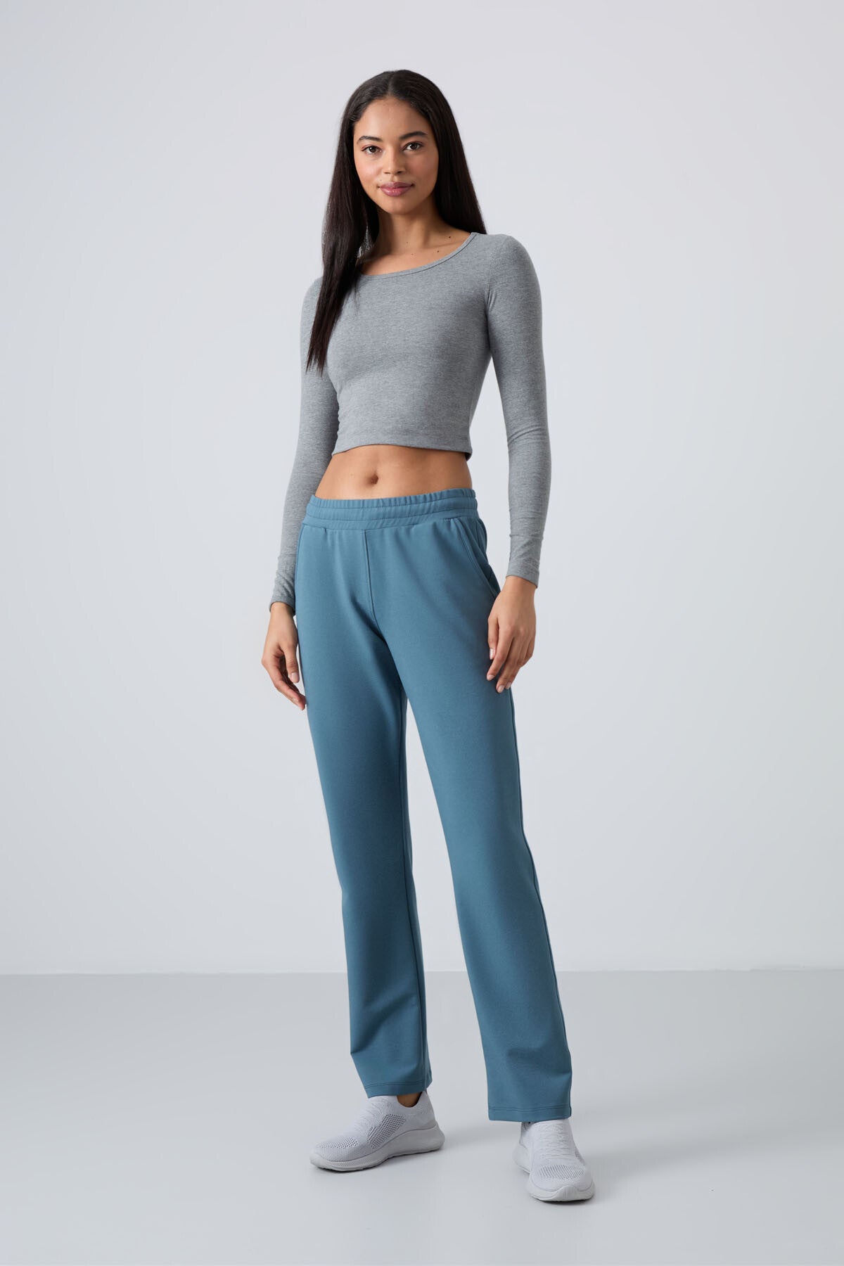 Forest Green High Waist Comfort Fit Classic Leg Women's Tracksuit Bottom - 94584