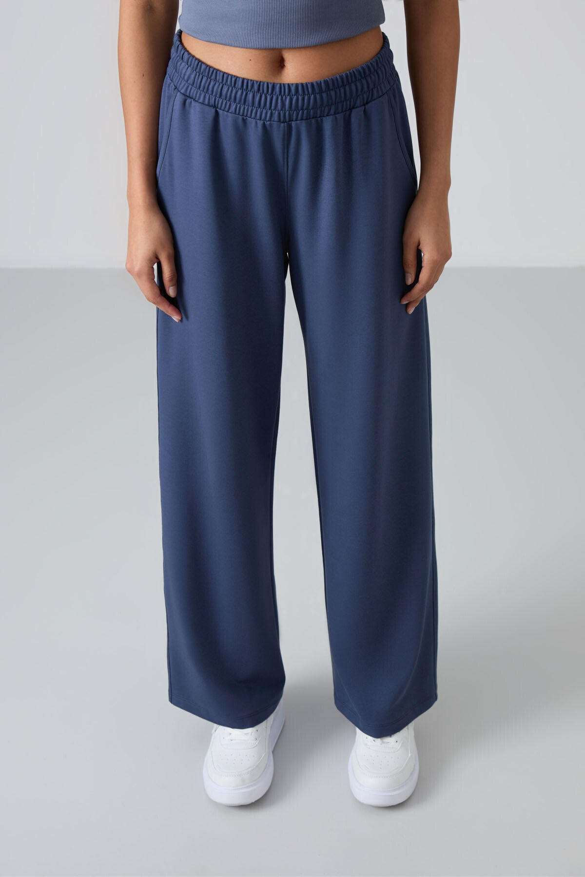 High Waist Comfort Fit Wide Leg Women's Tracksuit Bottom - 94567