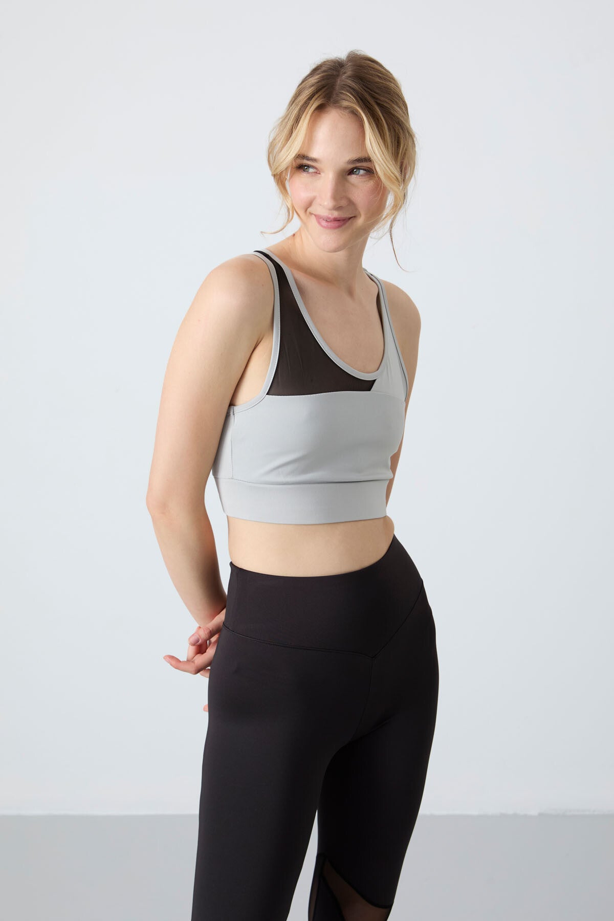 Stone - Black Polyester Flexible Standard Fit Performance Women's Tights Set - 95331