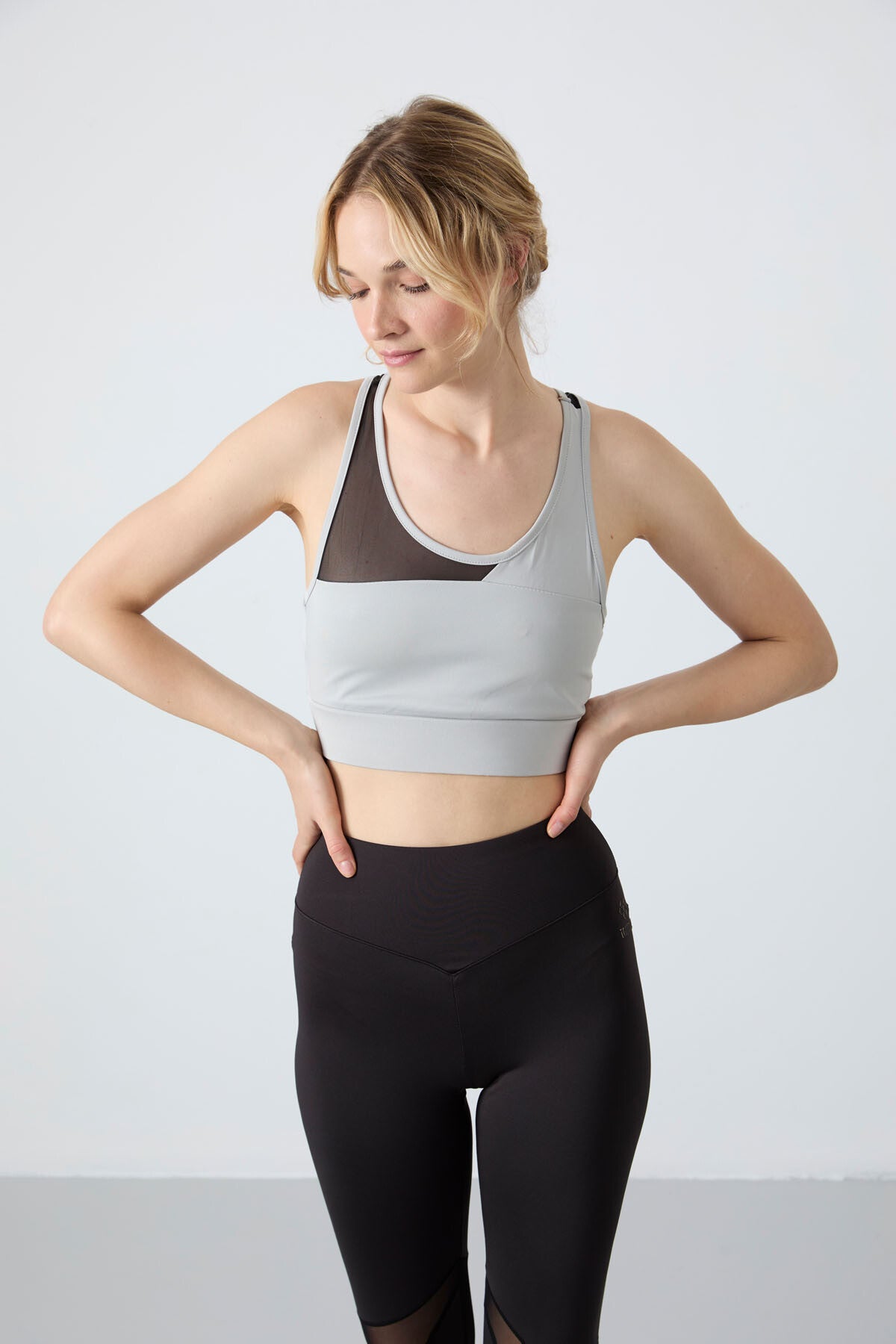Stone - Black Polyester Flexible Standard Fit Performance Women's Tights Set - 95331