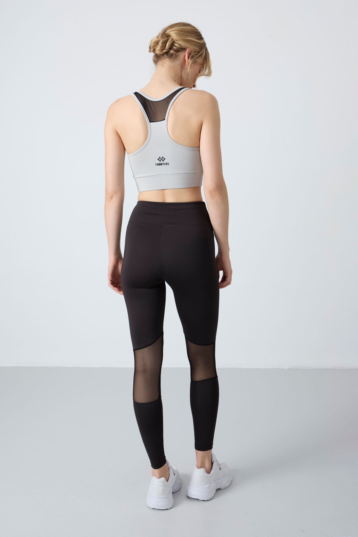 Stone - Black Polyester Flexible Standard Fit Performance Women's Tights Set - 95331