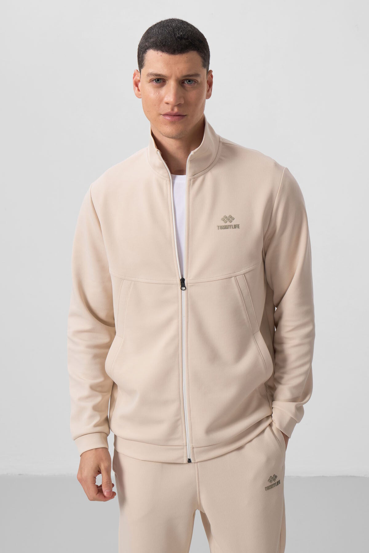 Textured Surface Comfort Fit Men's Tracksuit Set - 85273
