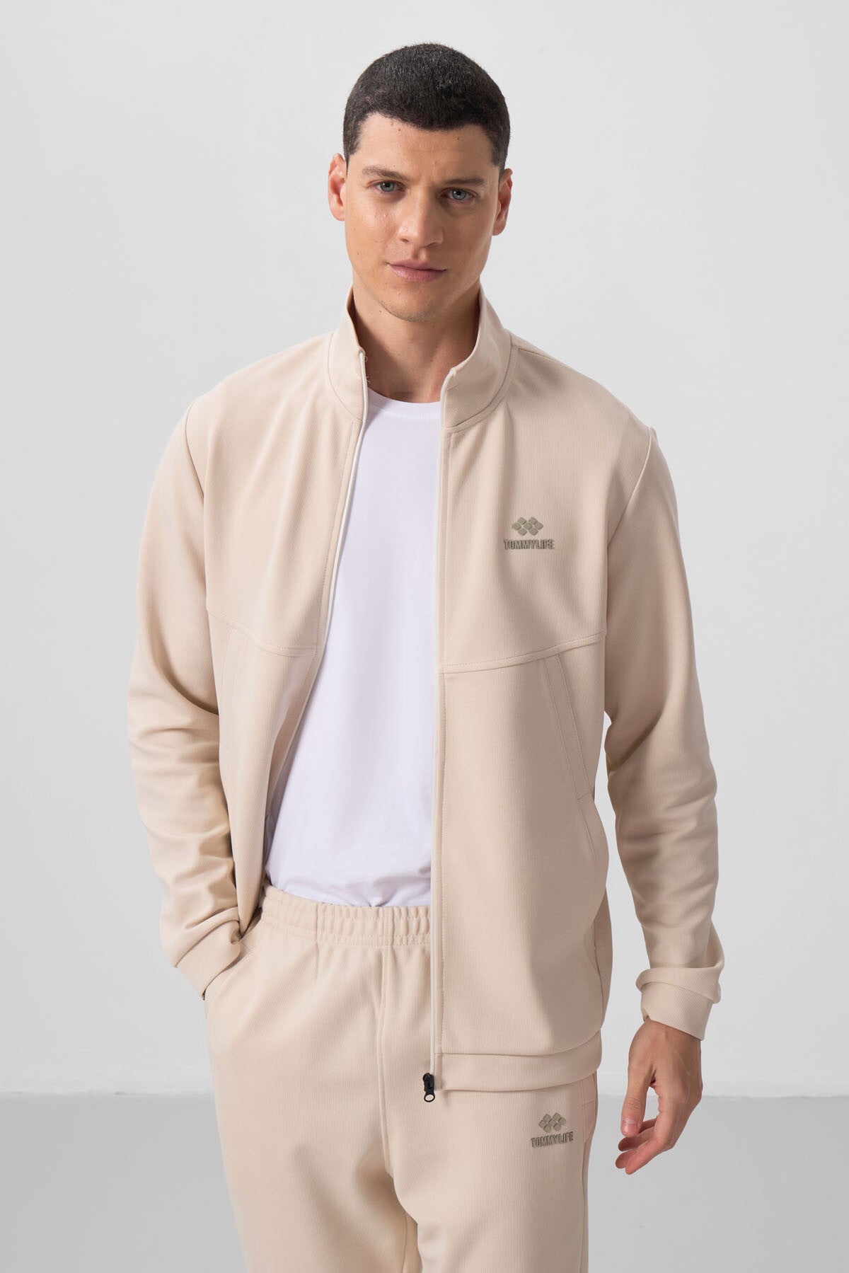Textured Surface Comfort Fit Men's Tracksuit Set - 85273