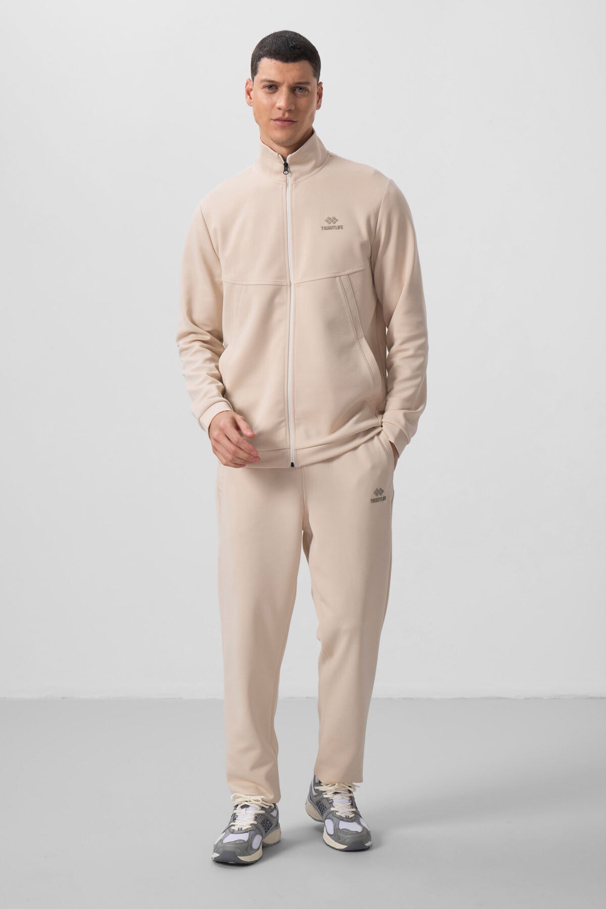 Textured Surface Comfort Fit Men's Tracksuit Set - 85273