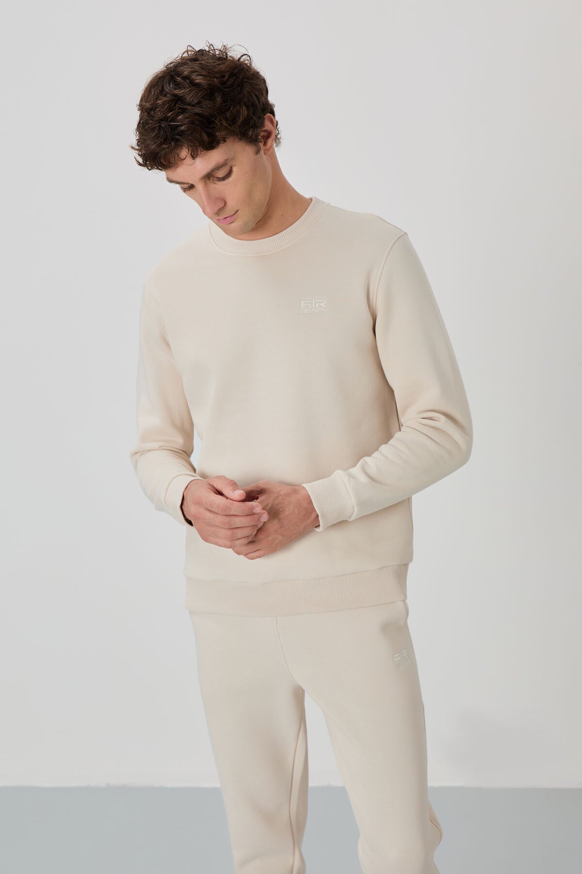 Andy Bej Sand-Colored Men's Tracksuit Set - 85190