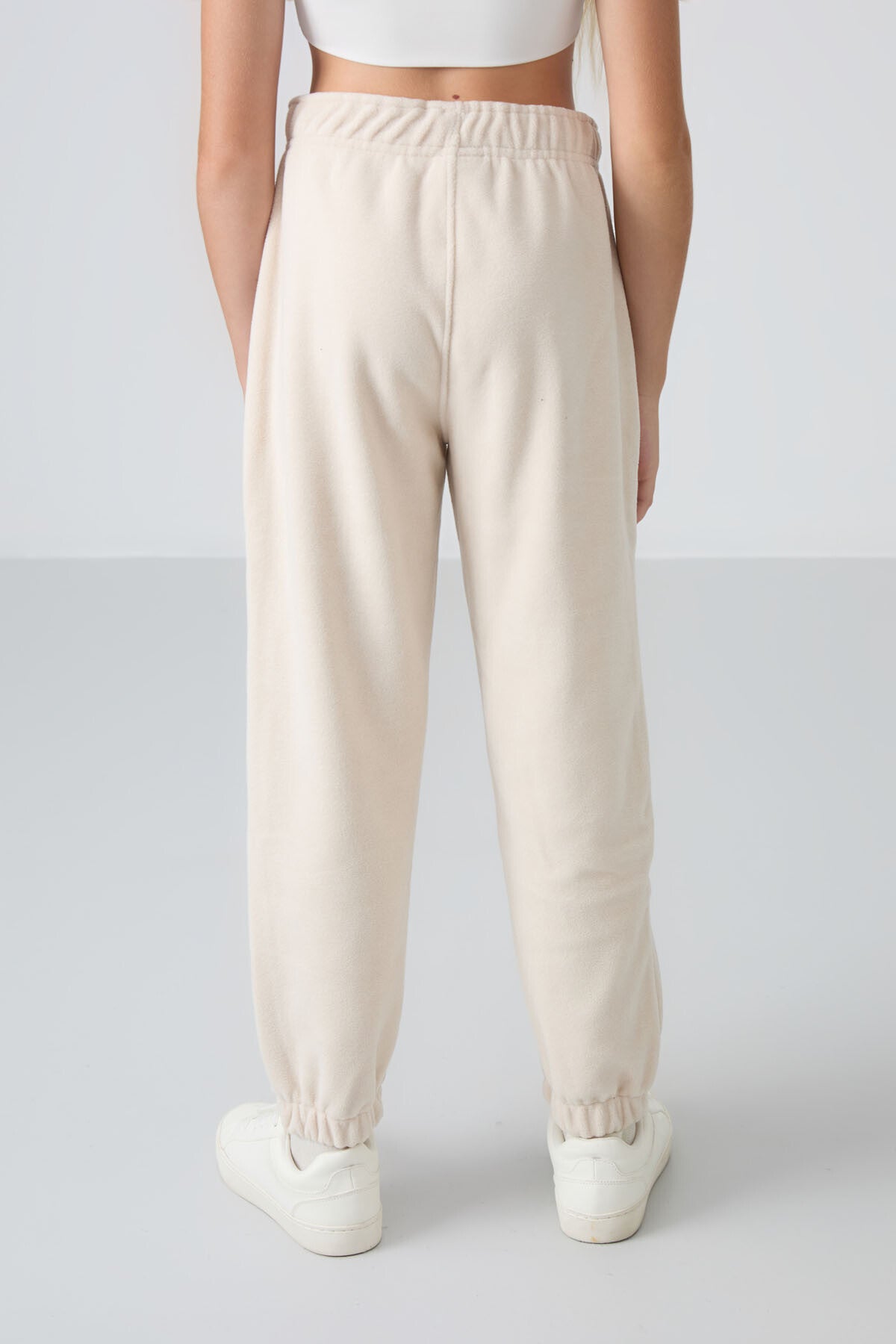 Thick, Soft Textured Standard Fit Embroidered Fleece Girls' Tracksuit Bottom - 75155