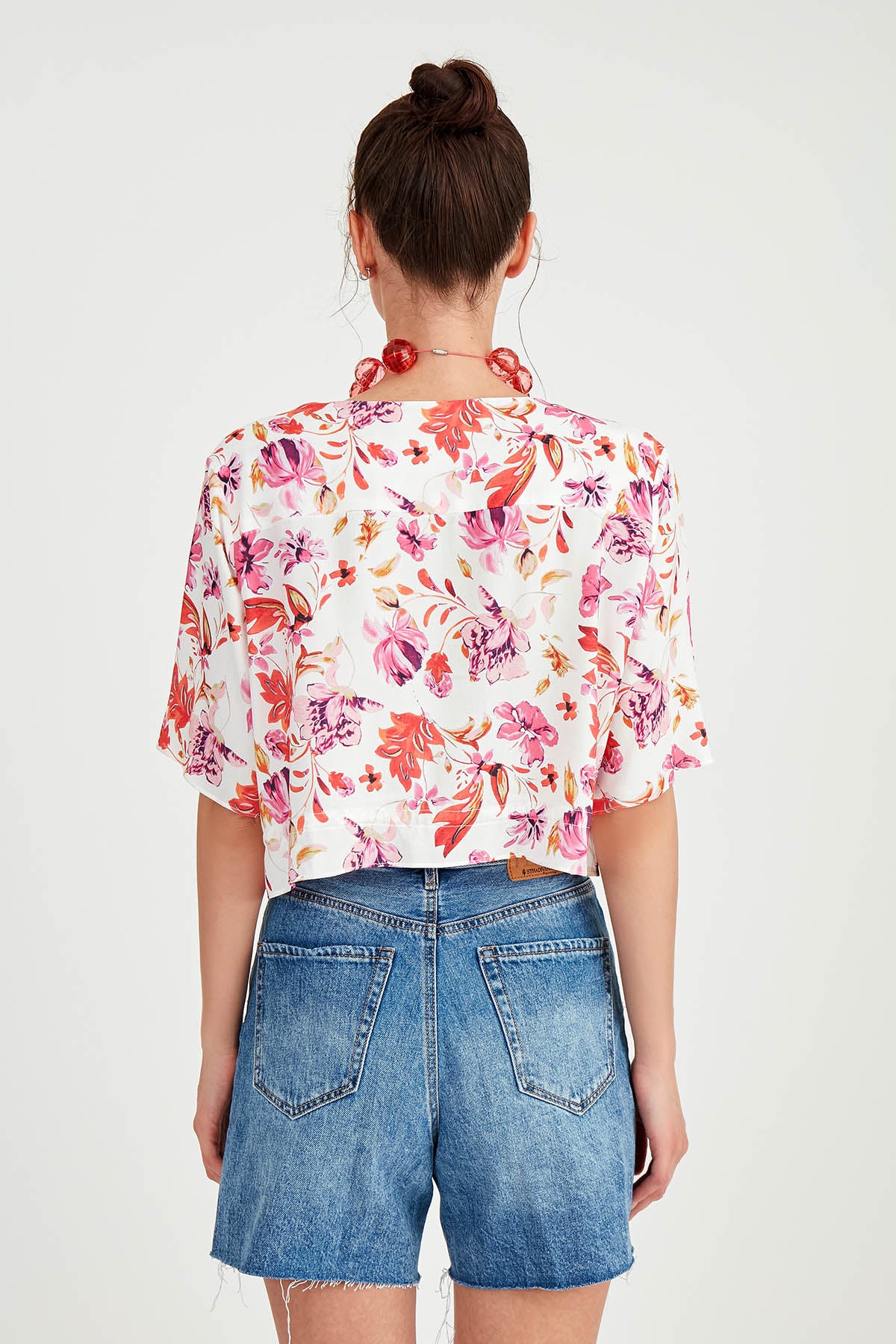 SALSA BLOUSE WITH FLOWER CLAD WITH WAIST BINDING