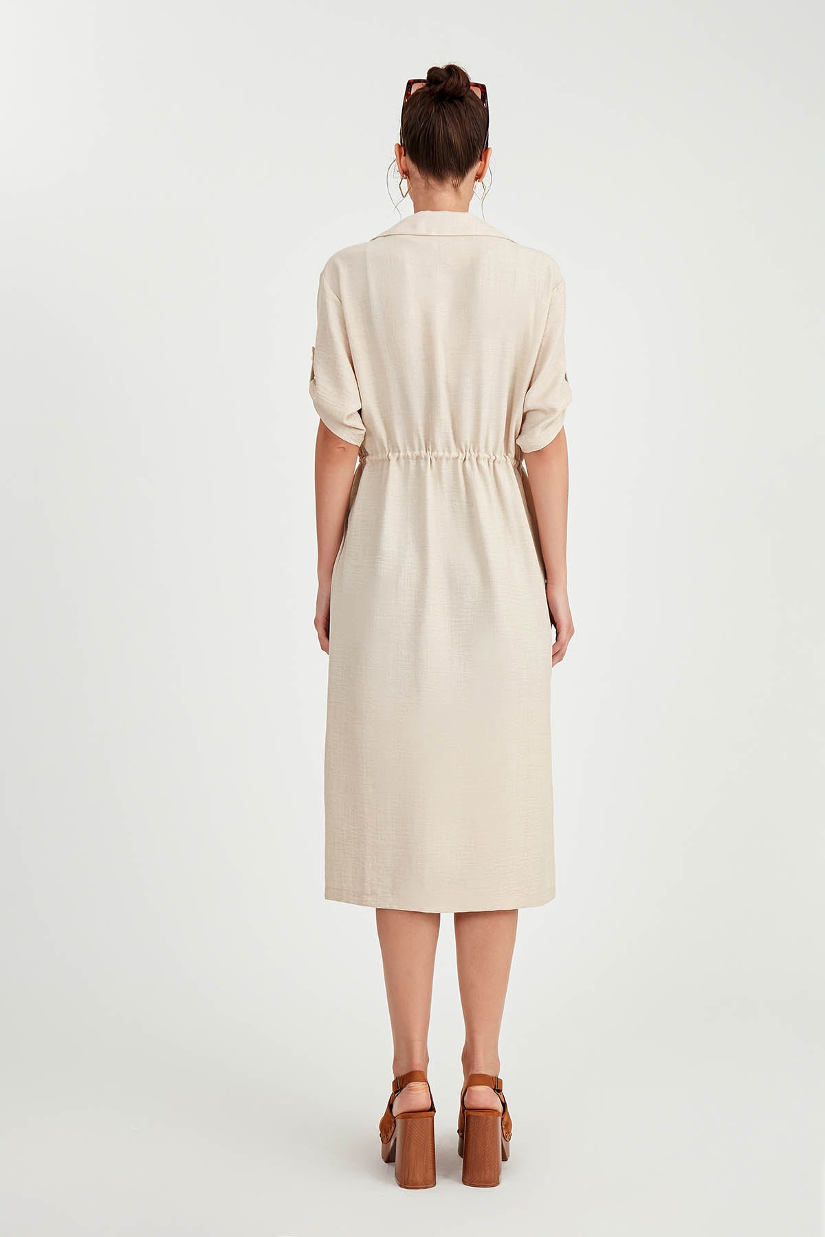 DOUBLE POCKET LOOSE CARDIGAN WITH WAIST TIE