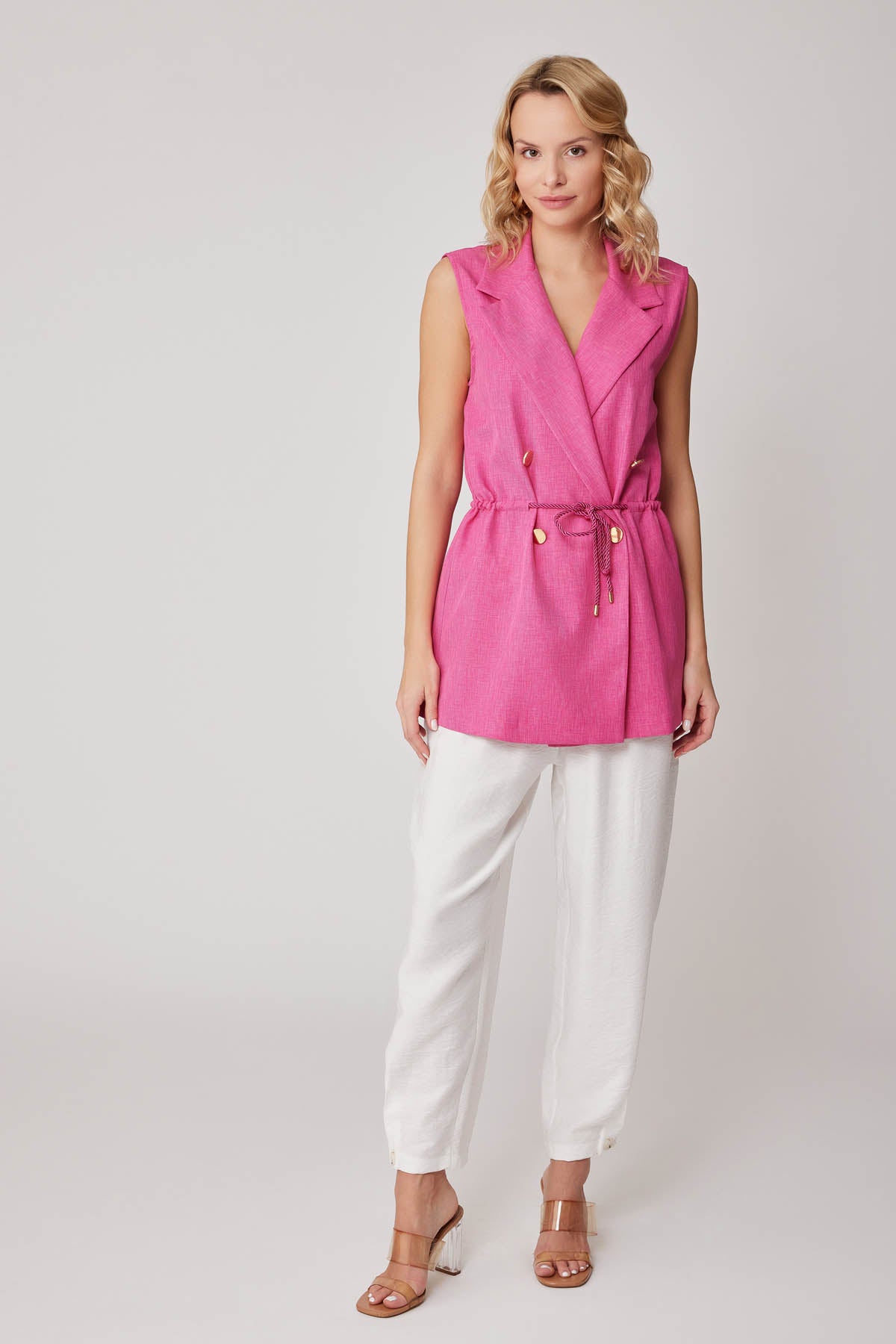 GOLD BUTTONED VEST WITH BELT