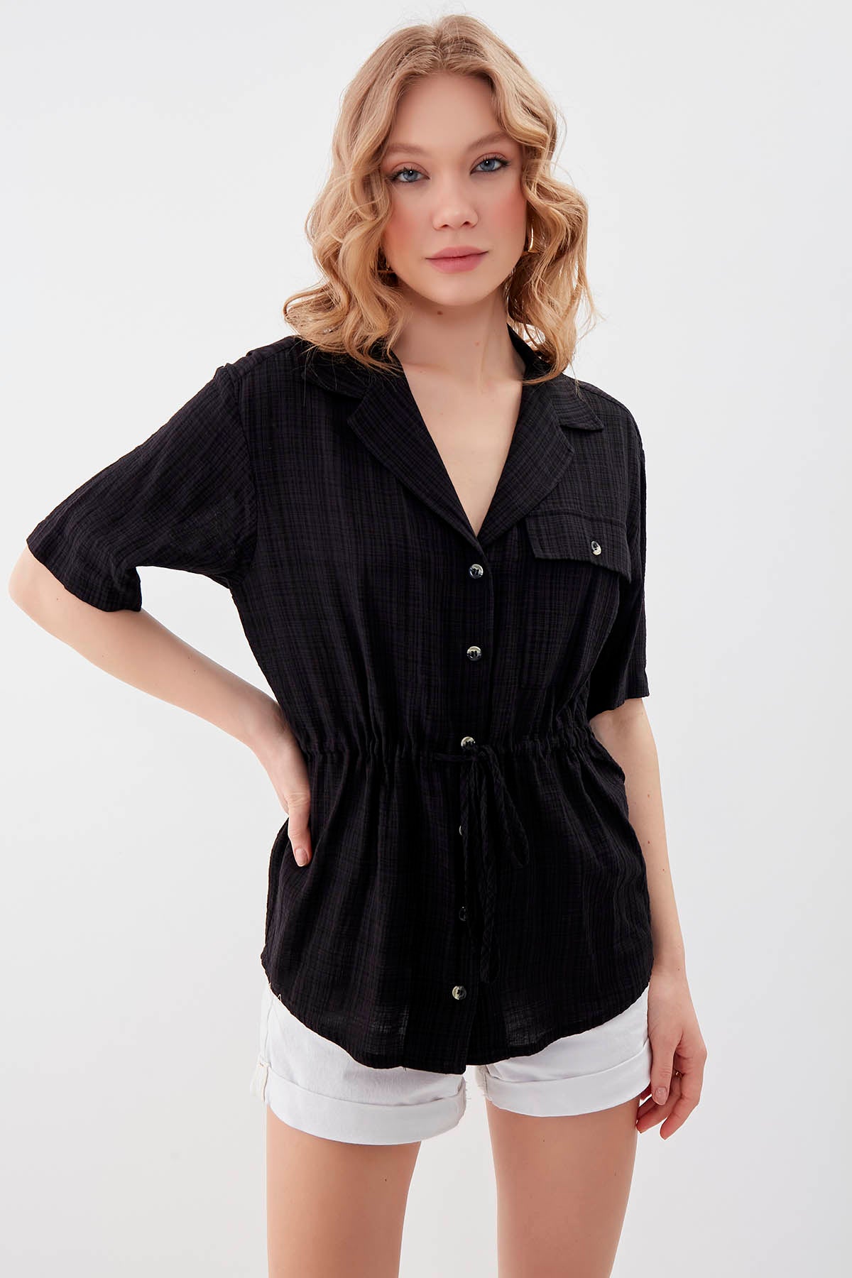 ONE POCKET WITH RUCES VISCOSE LINEN SHIRT