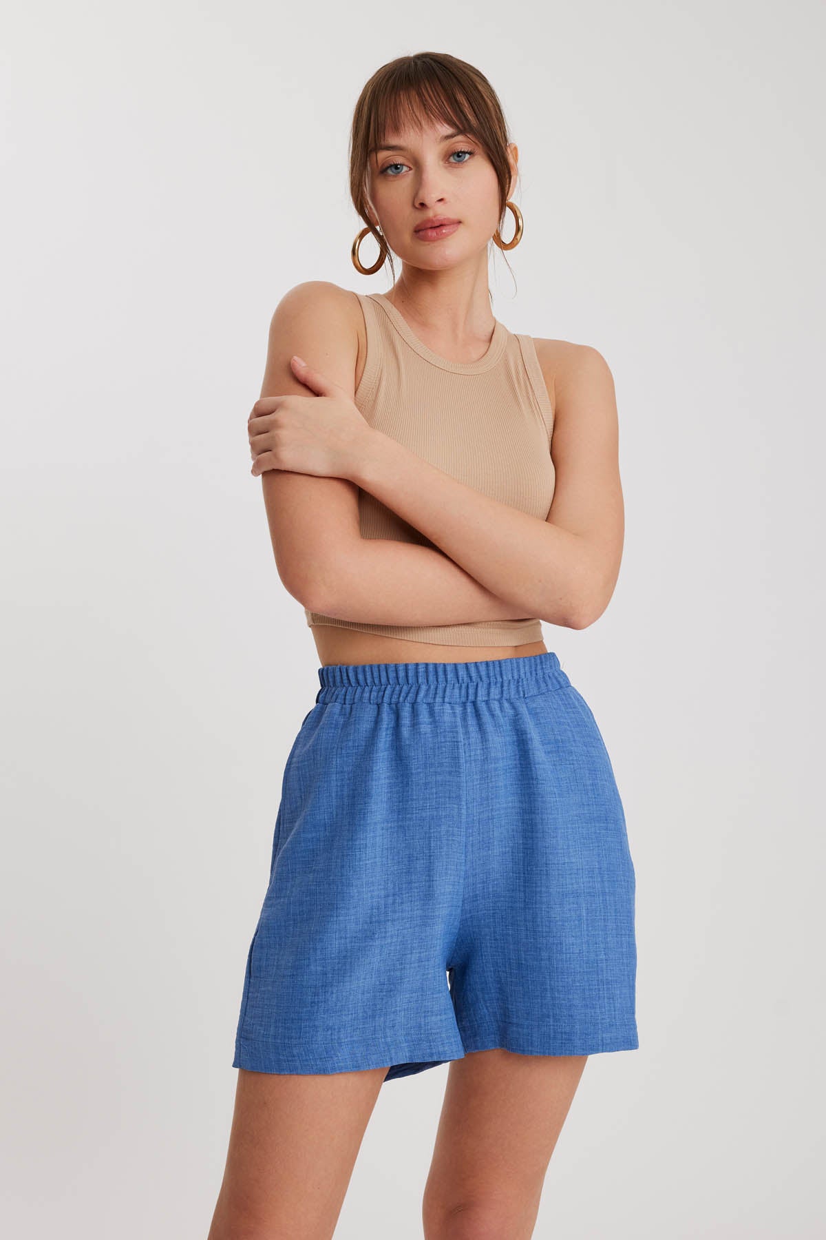 SHORTS WITH POCKET & ELASTANE WAIST