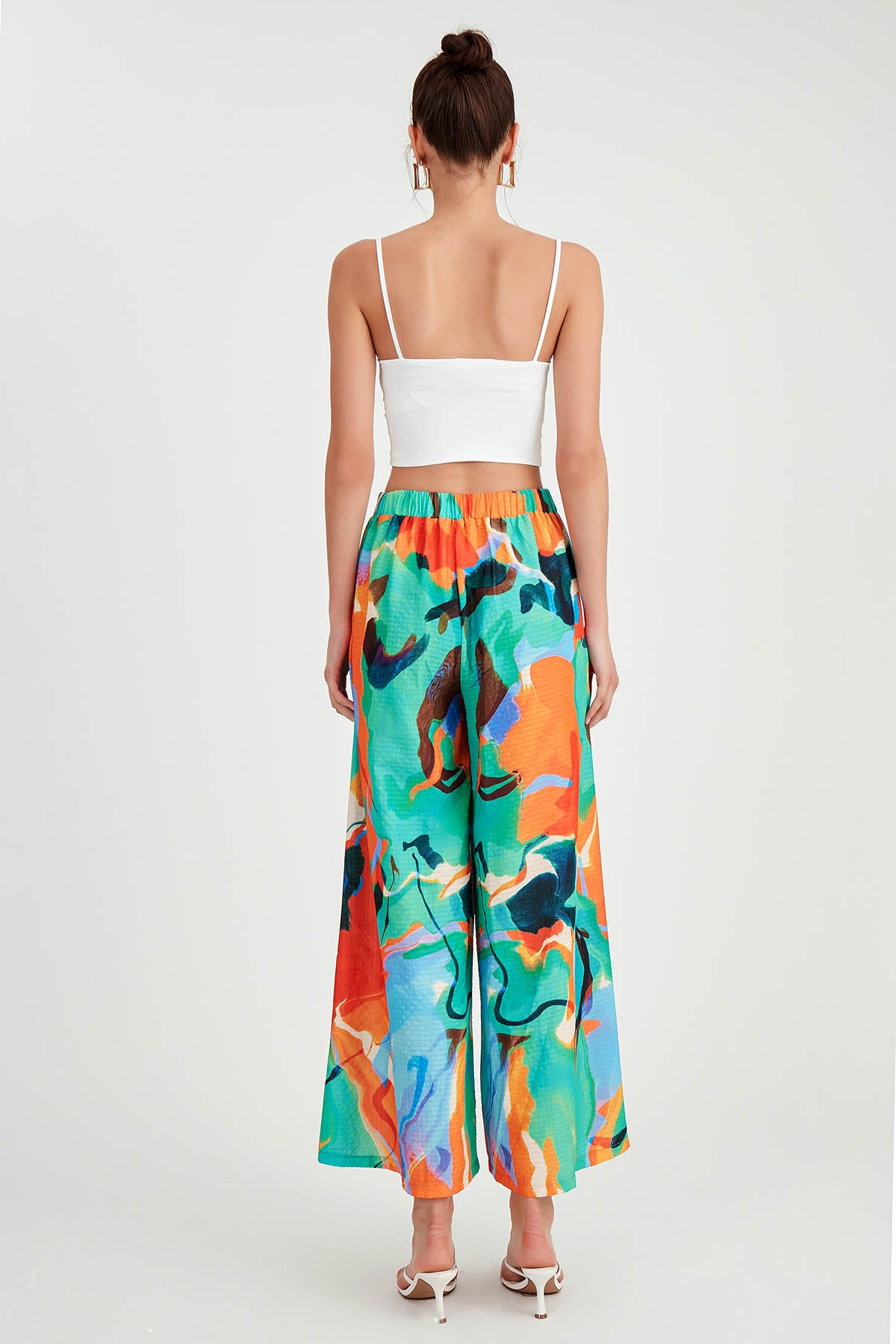 LARGE-TRACK TROUSERS WITH BELT DIAMOND PATTERNS