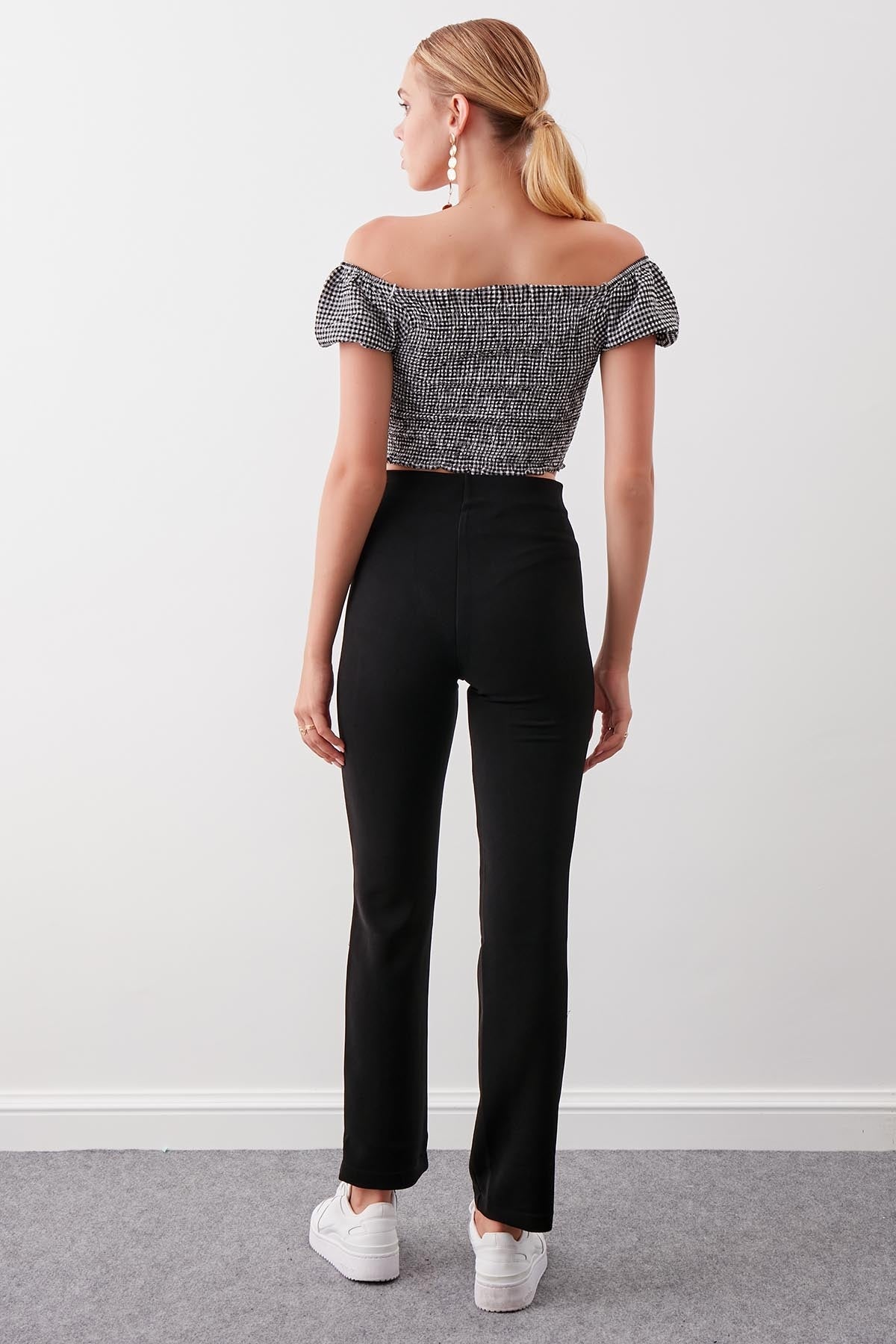 ZIPPERED TROUSERSWITH ELASTANE WAIST