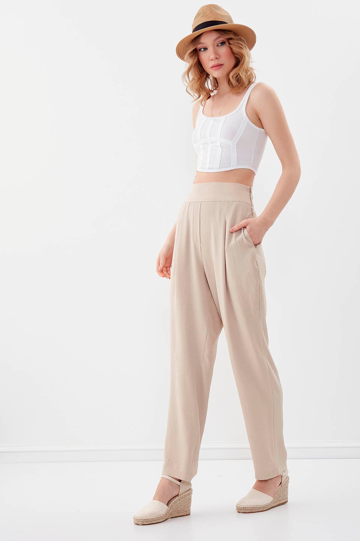TROUSERS WITH ELASTANE WAIST