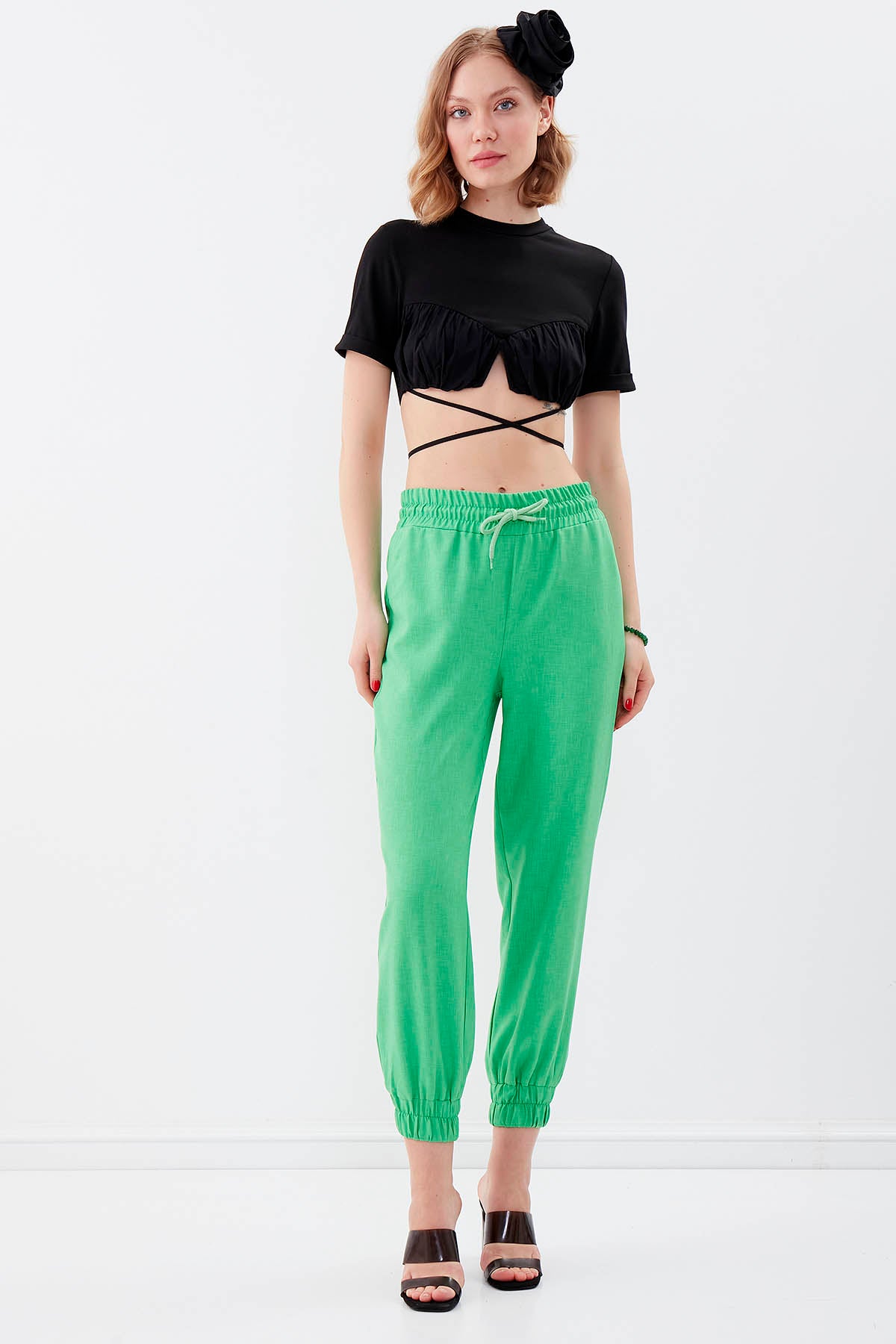 COMFY TROUSERS WITH ELASTANE WAIST AND ANKLES