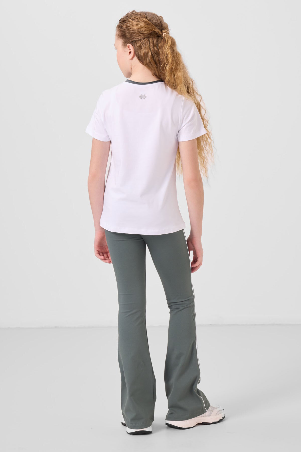 White-Haki Cotton O Collar Standard Fit Basic Spanish Paws Girls Tights Set - 75192