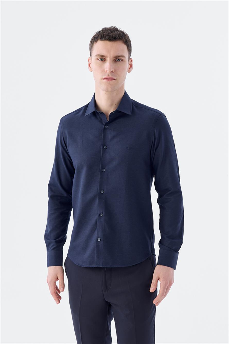 Dark Navy 2 Comfort Fit Cotton Shirt