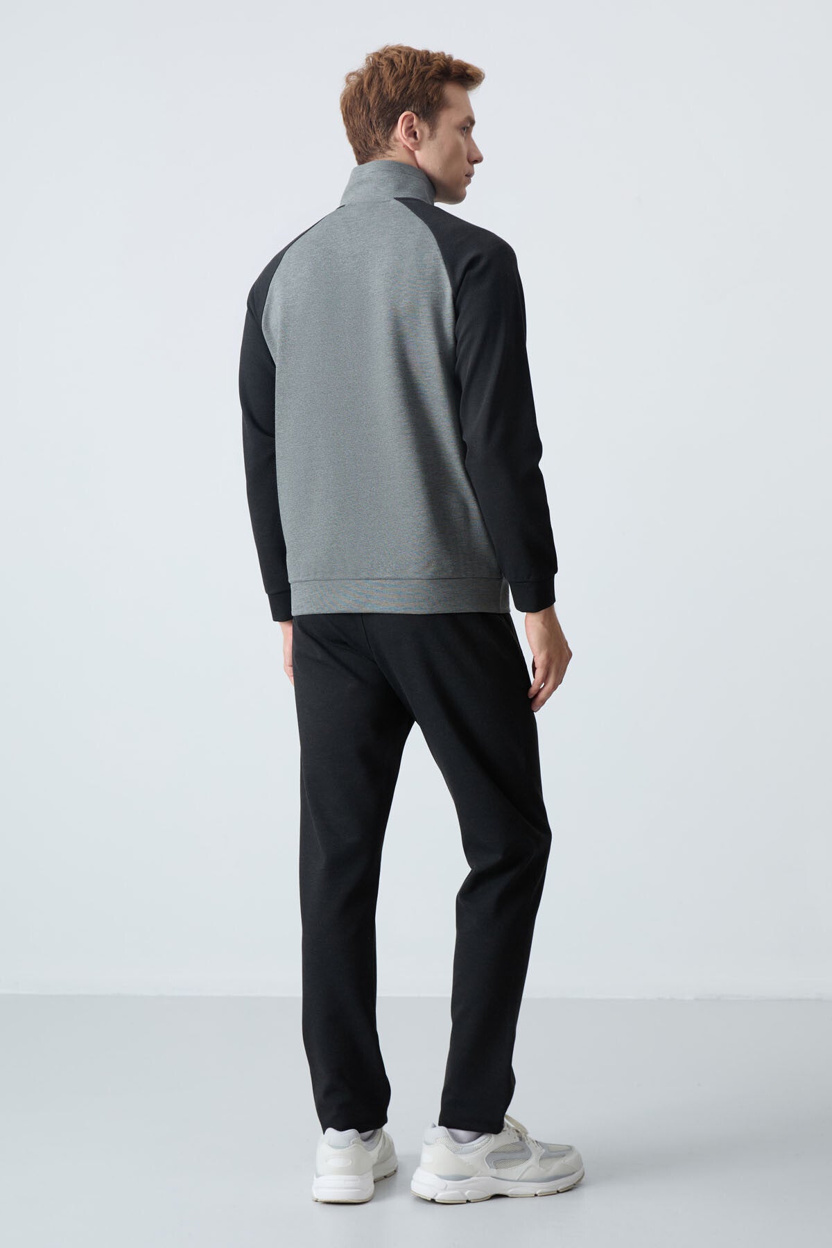 Black Seedling Double Color Comfort Fit Classic Cuff Men's Tracksuit Set - 85113