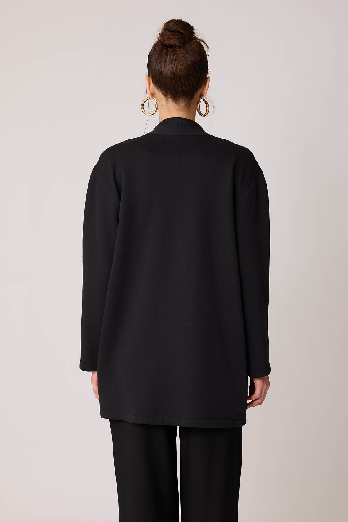 FAUX LEATHER SINGLE BUTTON JACKET