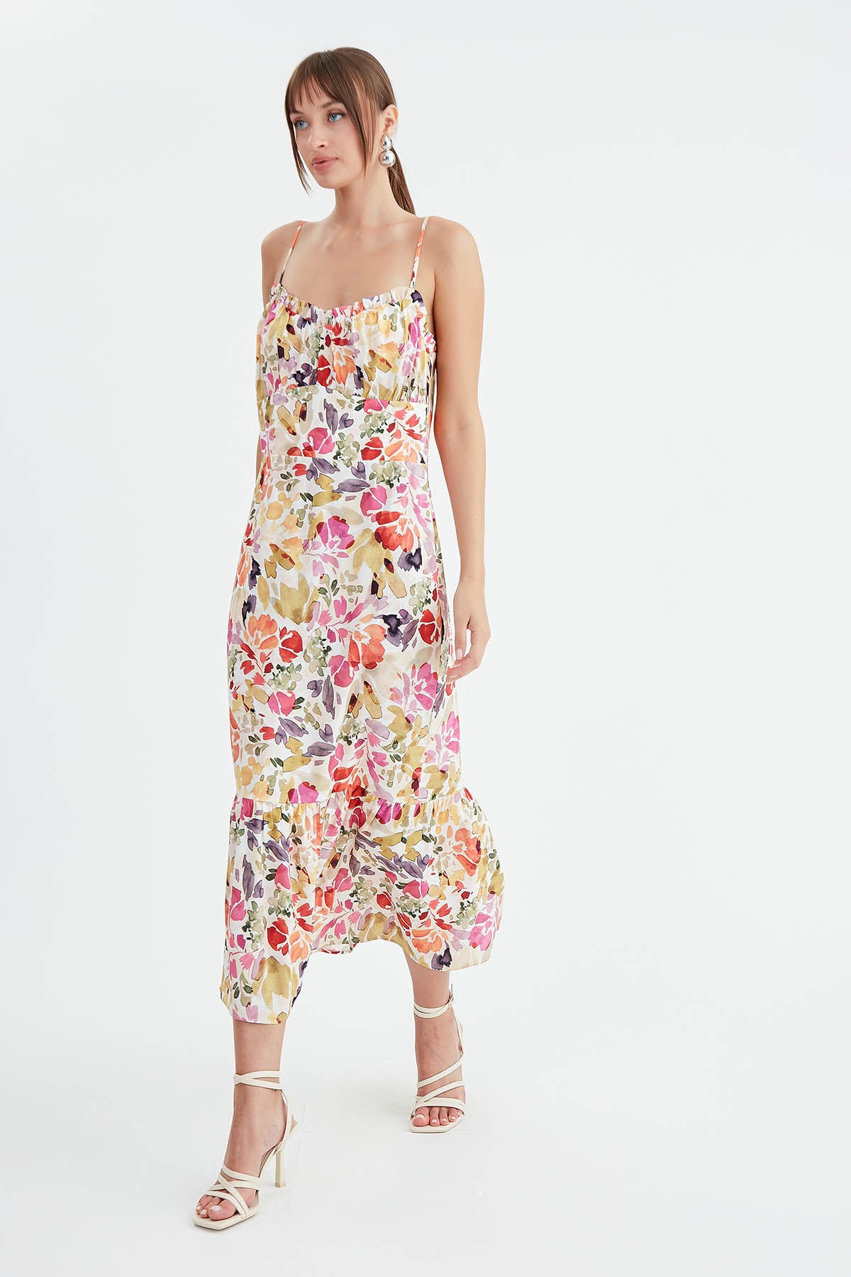 FLORAL PATTERN HANGING DRESS
