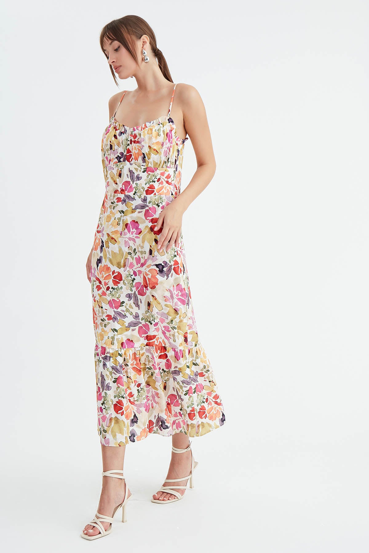 FLORAL PATTERN HANGING DRESS
