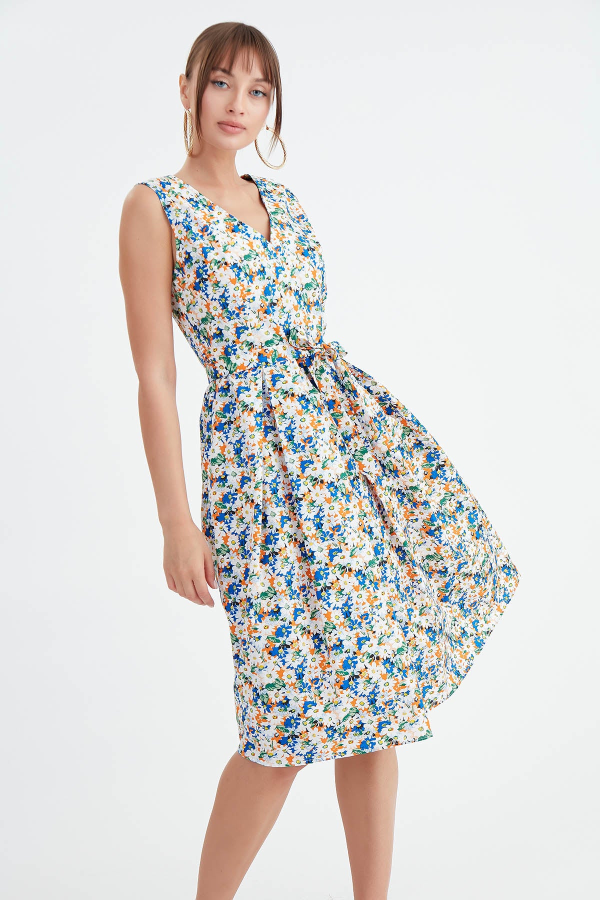 MIDI HEIGHT DRESS WITH FLOWER PATTERN