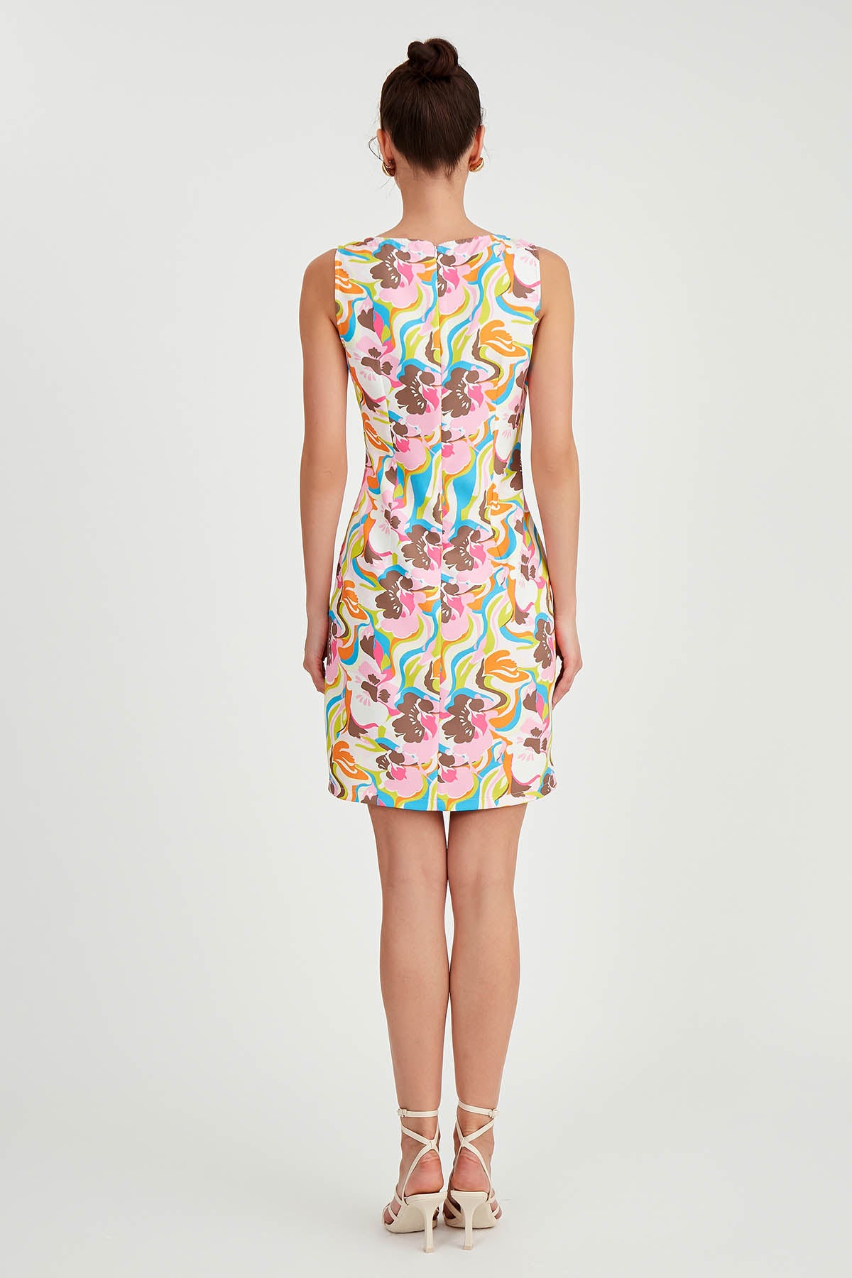FLORAL PATTERN SLEEVELESS DRESS