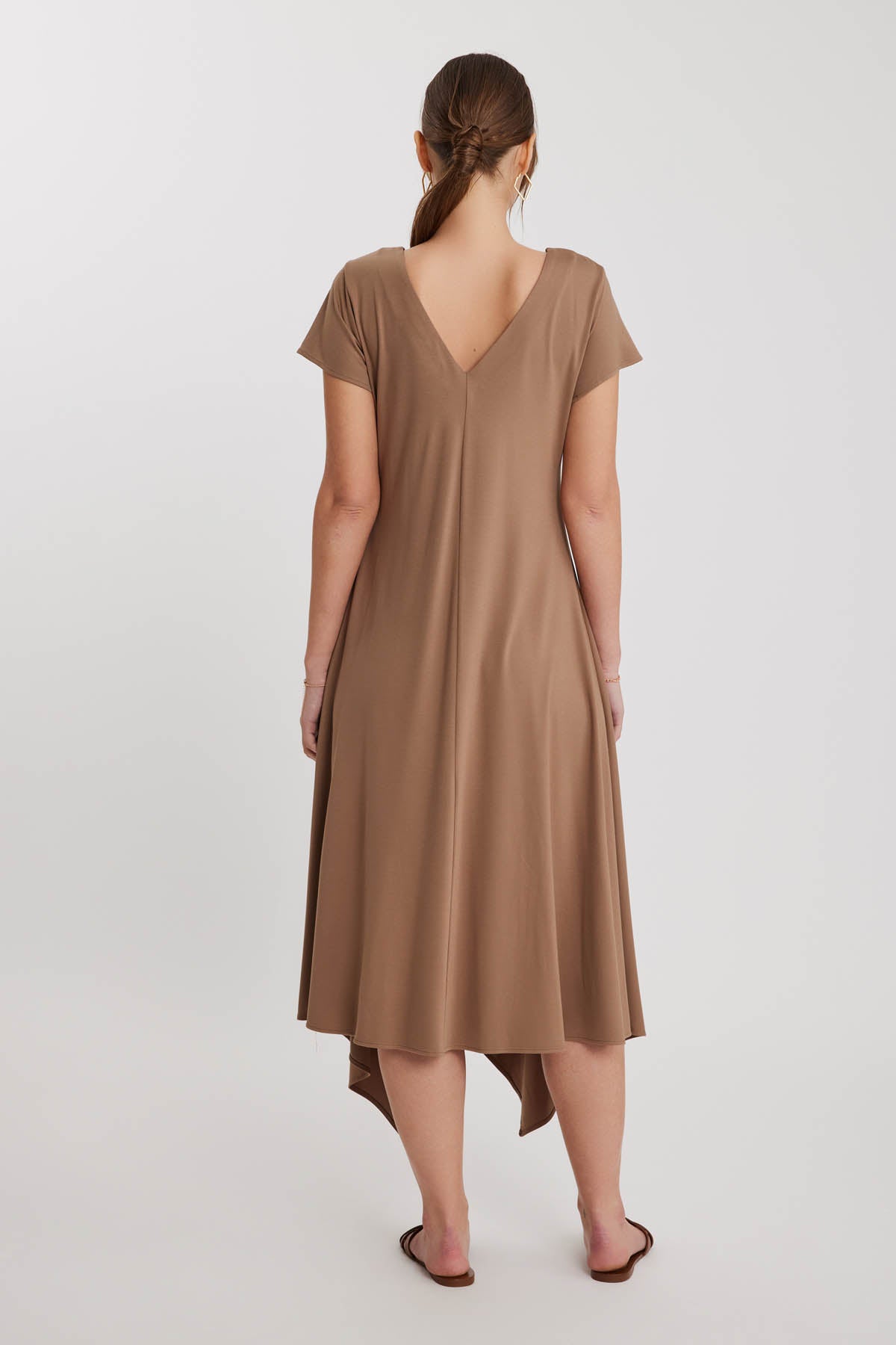 V COLLAR CLOTH SALAVAR DRESS