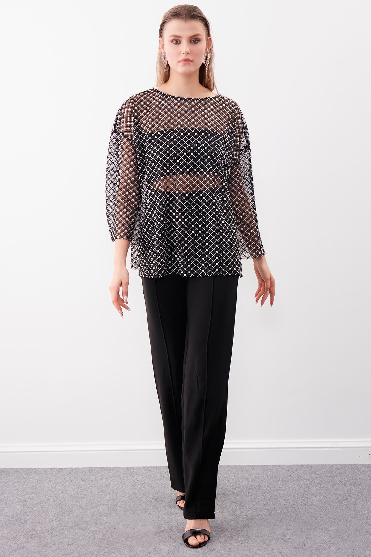 TRANSPARENT PATTERNED BLOUSE