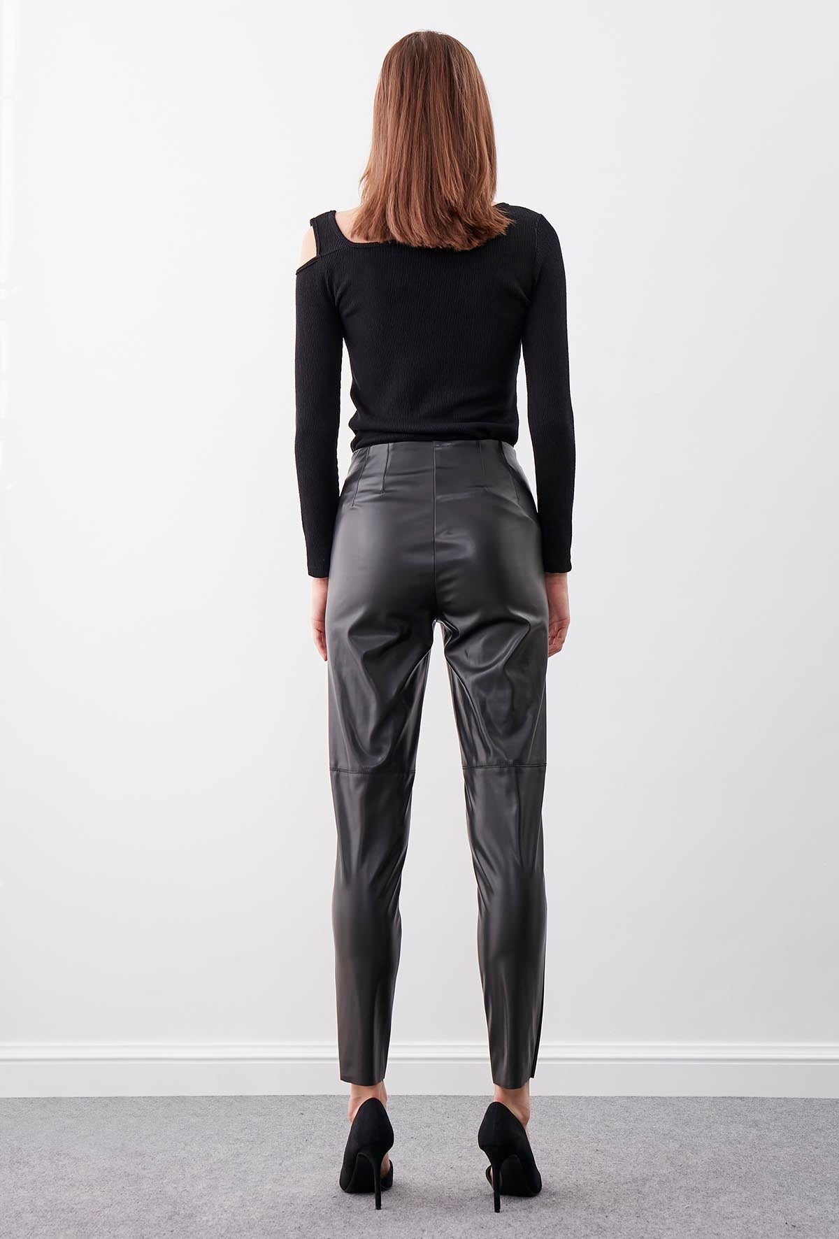 FAUX LEATHER TROUSERS
