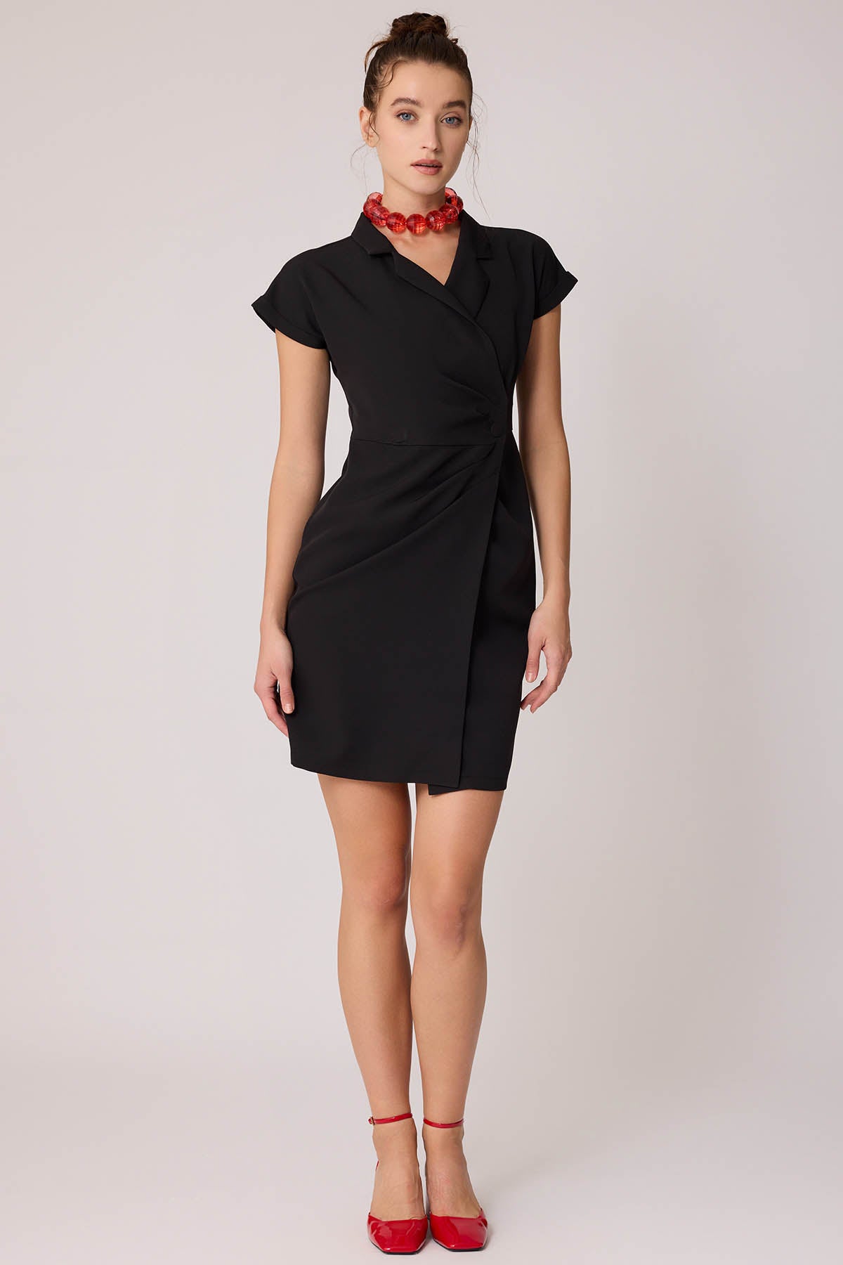 BUTTON DETAILED BRUDENESS DRESS