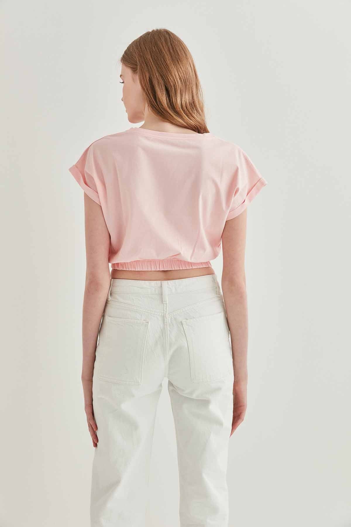 LOW SLEEVE ELASTANE WAIST TOP