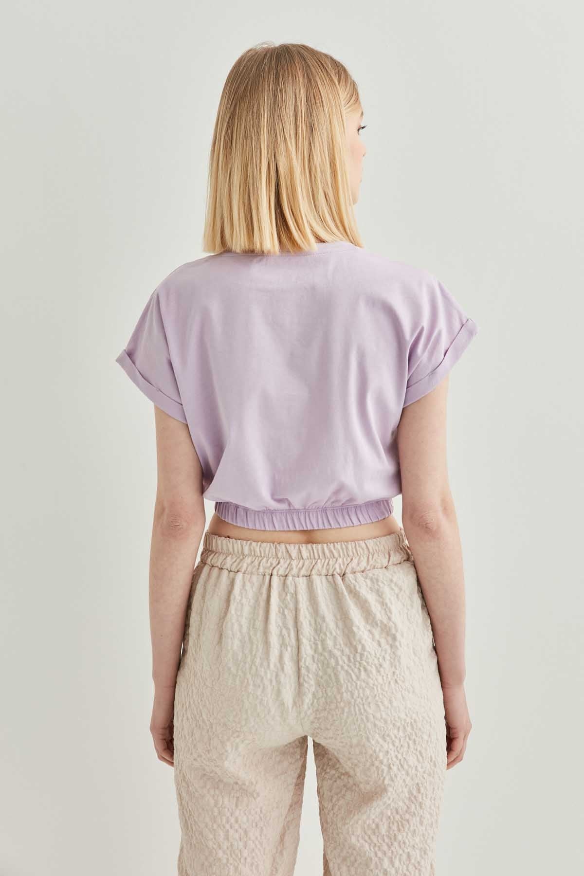 LOW SLEEVE ELASTANE WAIST TOP