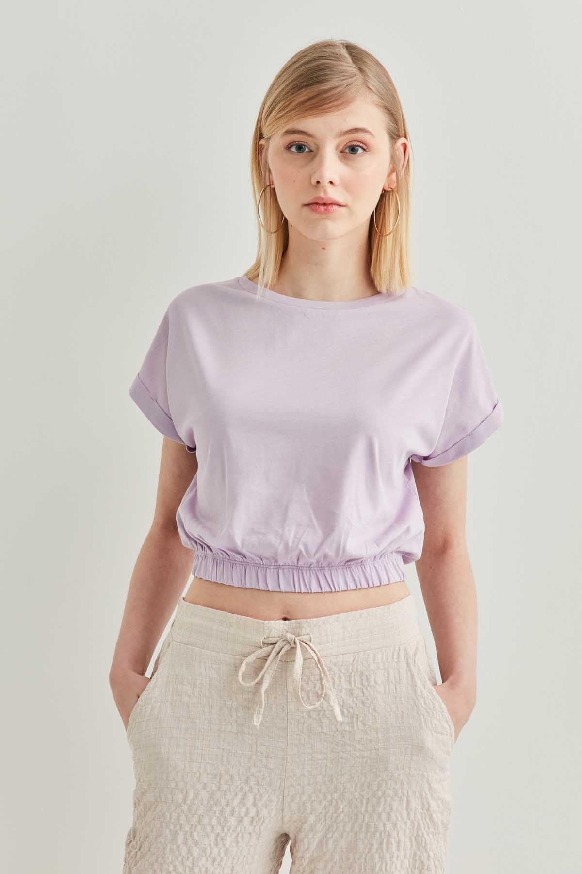 LOW SLEEVE ELASTANE WAIST TOP