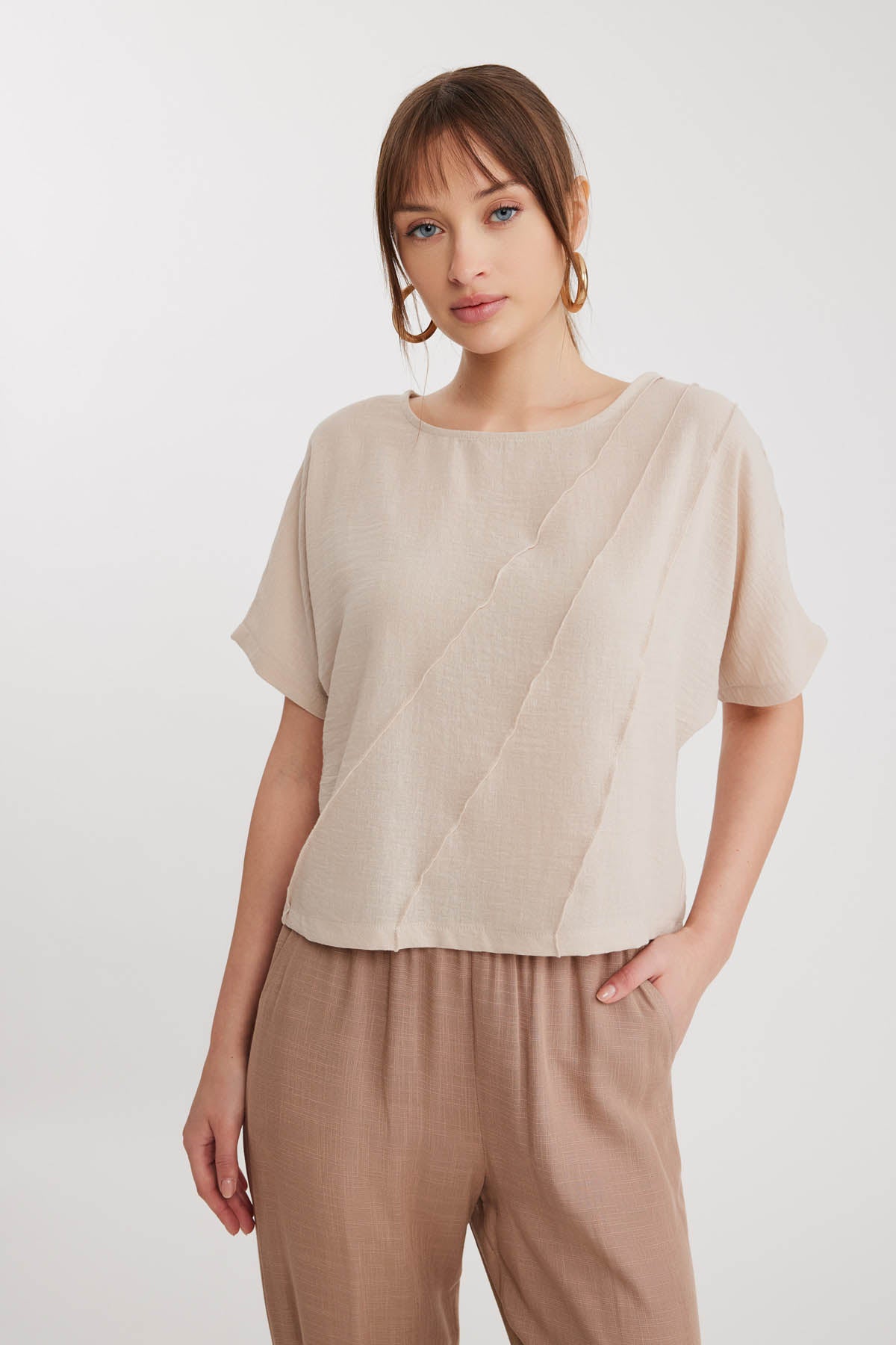LOW SHOULDER DETAIL BLOUSE