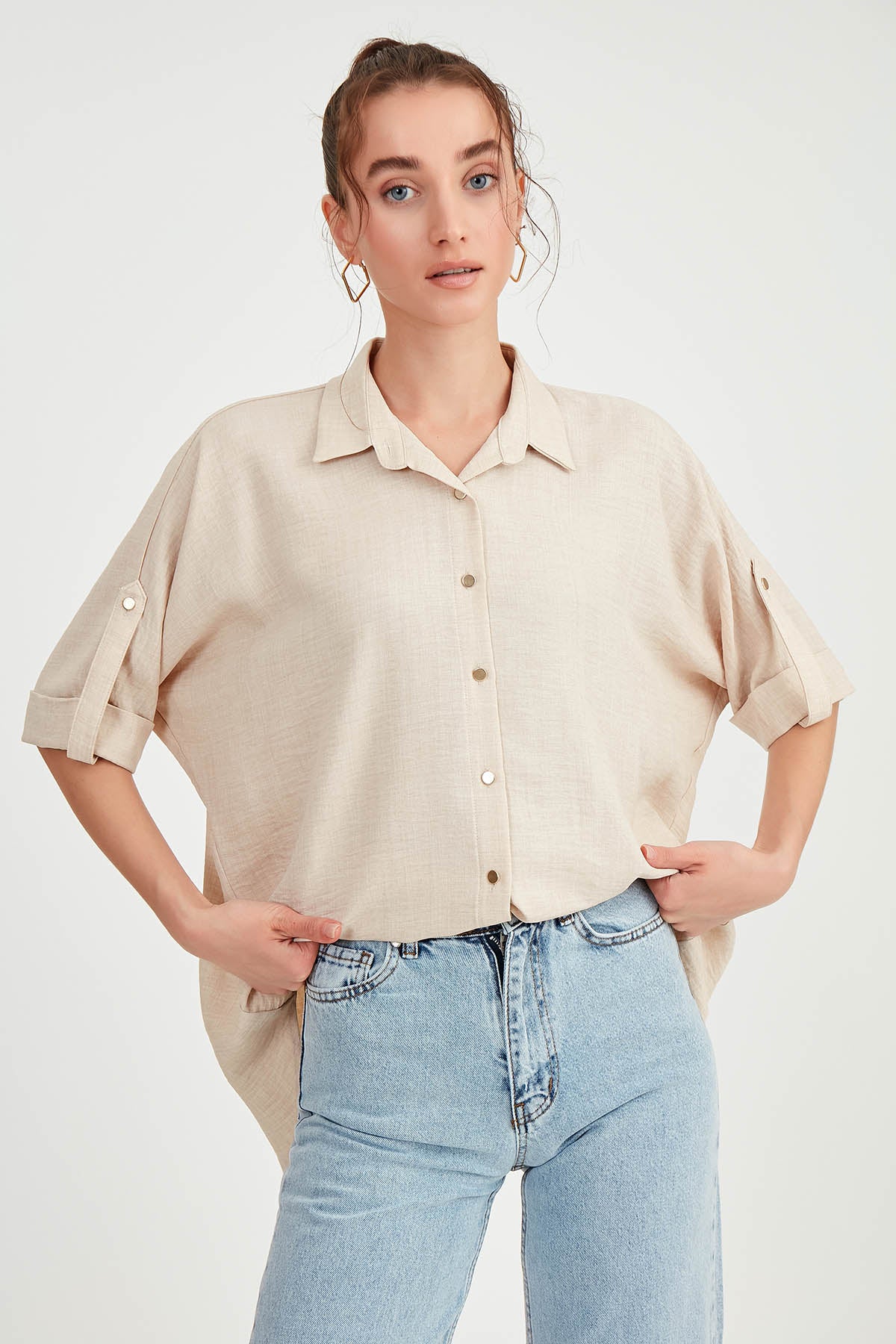 LOW SHOULDER LOOSE SHIRT