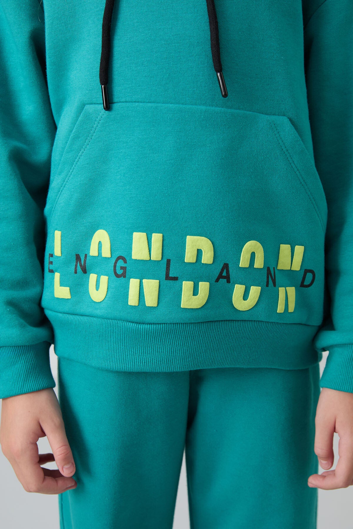 Cotton Fluffy Inside Soft Textured Oversize Printed Girls' Tracksuit Set - 75147