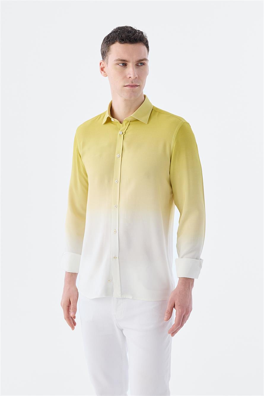 Saffron Comfort Fit Buttoned Collar